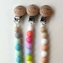 Load image into Gallery viewer, Silicone & Natural Wood Pacifier Clip