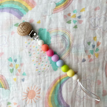 Load image into Gallery viewer, Silicone & Natural Wood Pacifier Clip