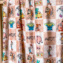 Load image into Gallery viewer, Minky Blanket in Toy Story Blocks