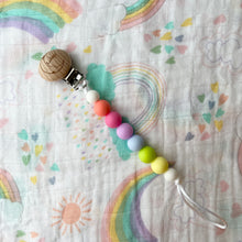 Load image into Gallery viewer, Silicone &amp; Natural Wood Pacifier Clip
