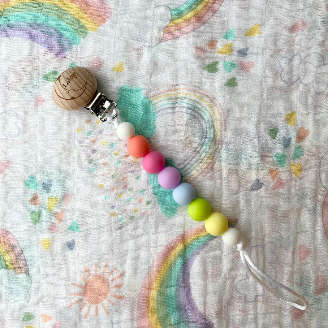 Silicone & Natural Wood Pacifier Clip